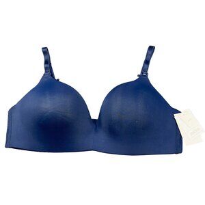 Auden Women's Sz 36C Nursing Bra Lightly Lined Wireless Two Way Straps Blue New